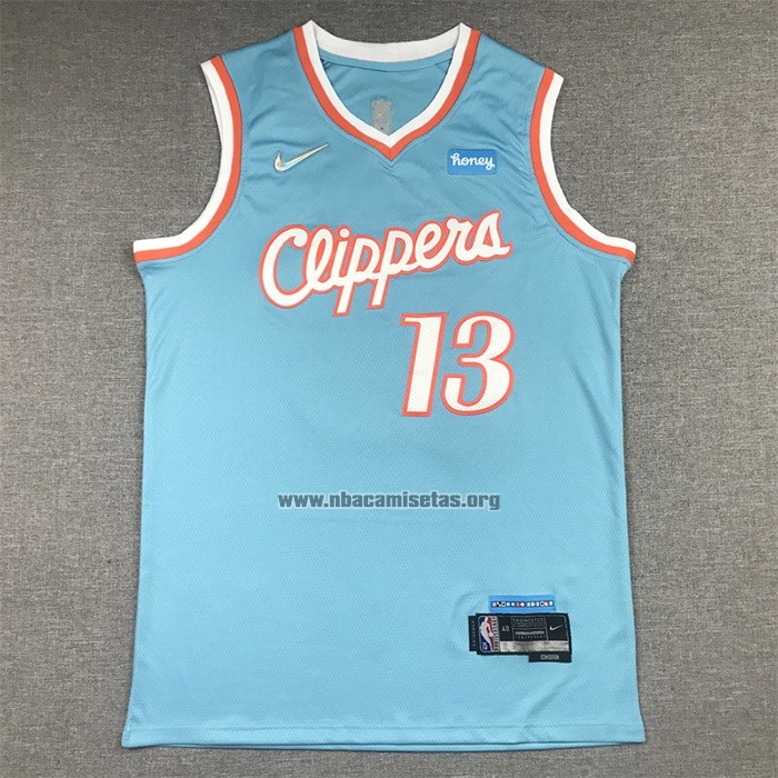 Camiseta Los Angeles Clippers Paul George NO 13 Ciudad 2021-22 Azul